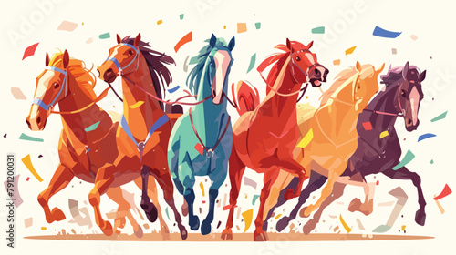 Colorful poster for horse riding club or school. Pr