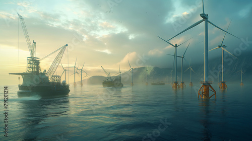 Powering Future Seas: Construction of Offshore Wind Turbines in Marine Environment photo