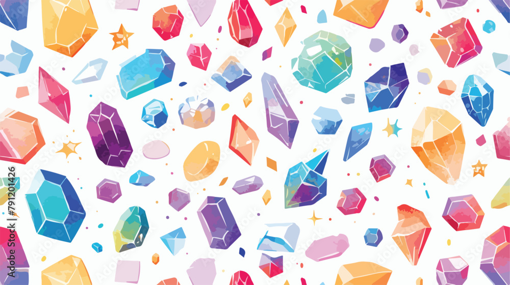 Colorful seamless pattern with gorgeous natural gem