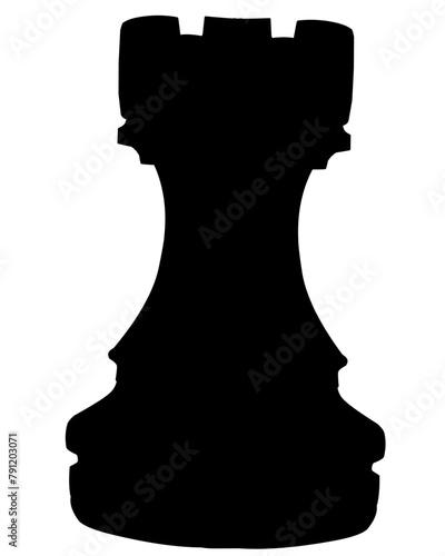 silhouette of a chess piece rook
