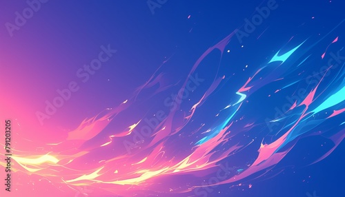 abstract cartoon background with swirling lightning effects in neon pink and electric blue