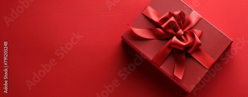 Elegant red Gift Box on Red Background