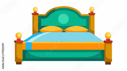 bed with pillows Vector illustration