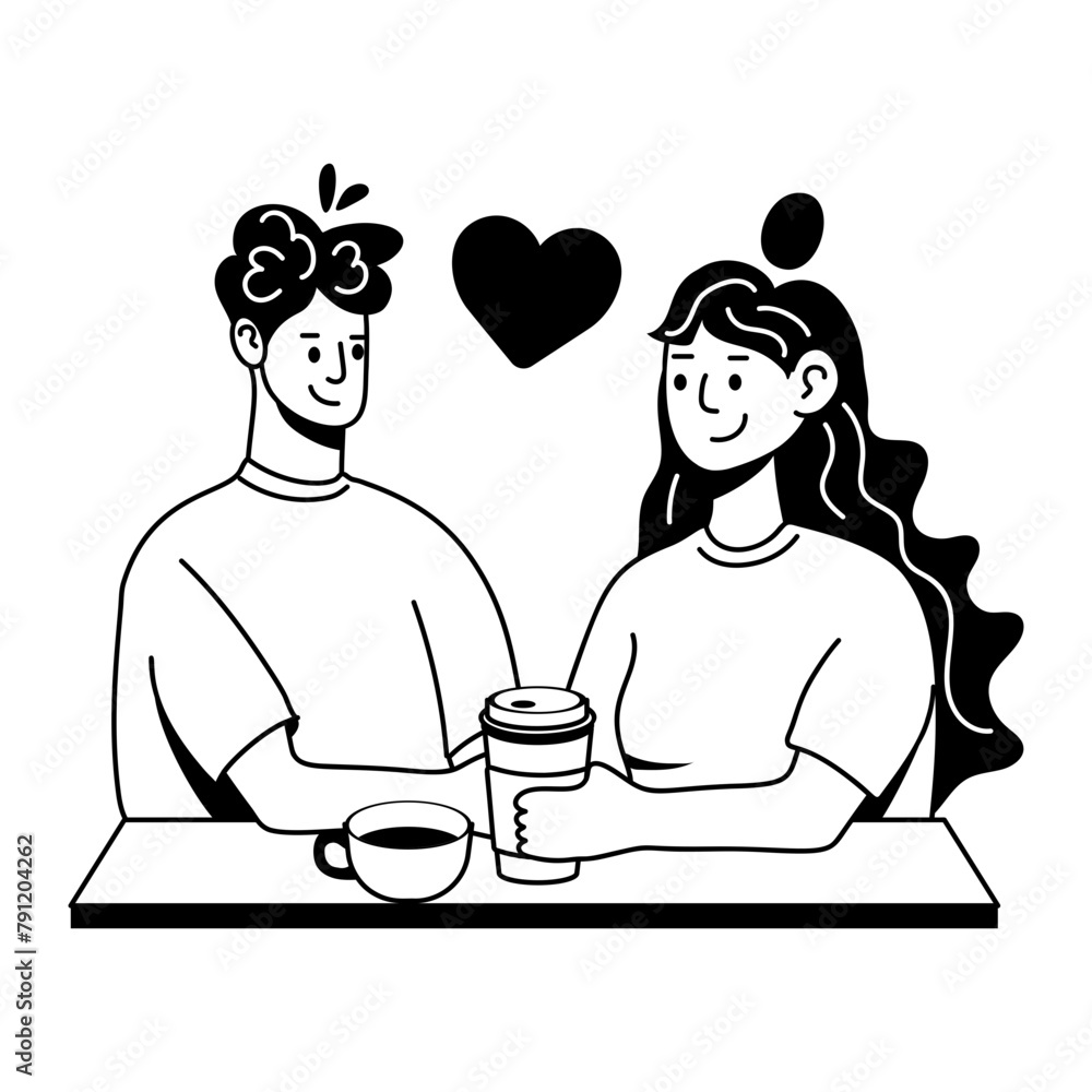 An appealing glyph icon of coffee date An appealing glyph icon of coffee date