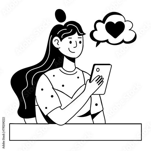 Here is a glyph icon of online dating 