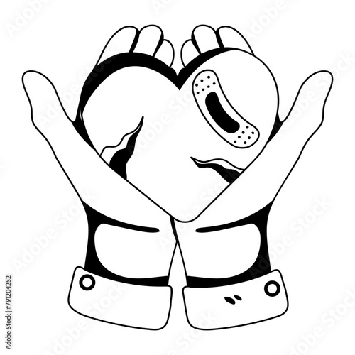 Check out glyph icon of healing heart 