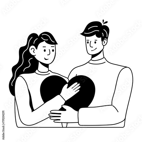 Here is a glyph icon depicting romantic couple 