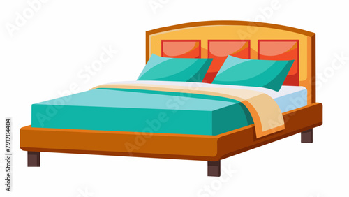 bed with pillows Vector illustration