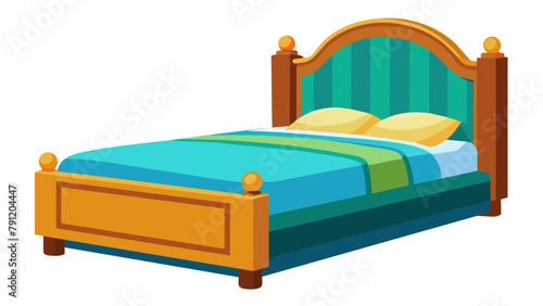 bed with pillows Vector illustration