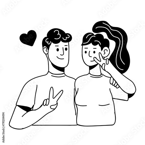 Check out glyph icon of silly couple 