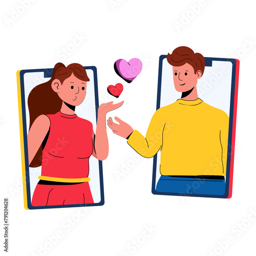 Here is a flat icon of flying kiss 