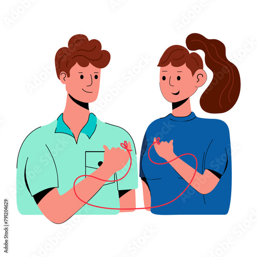 Well-designed flat icon of love promise  