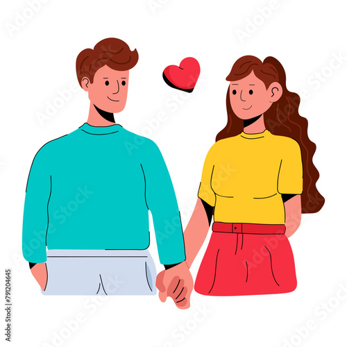 Ready to use flat icon of love partners 