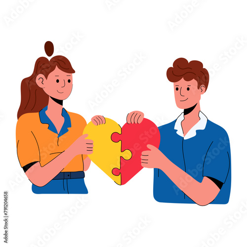 A customizable flat icon of love connection 