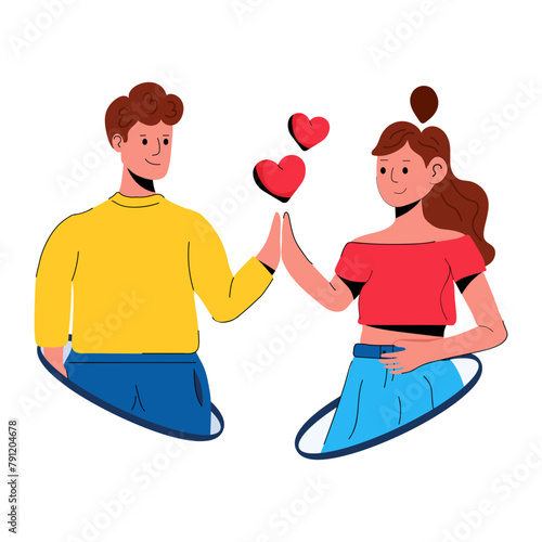 Get a flat icon of soulmates