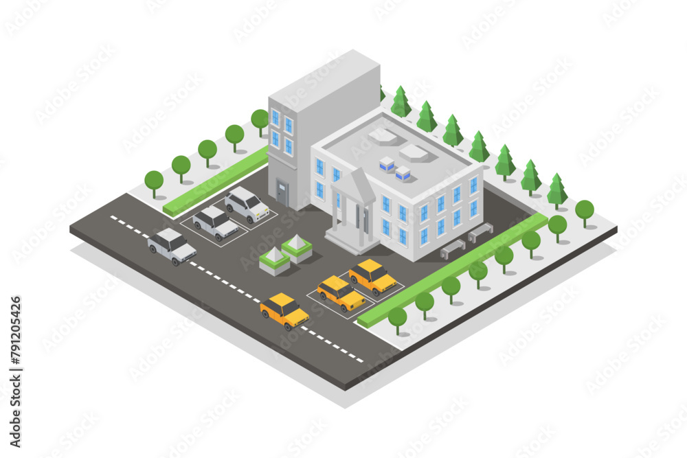 Isometric government building