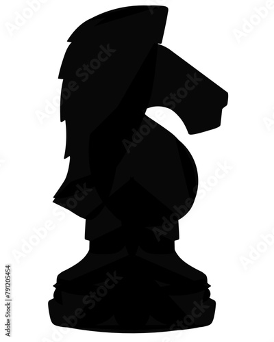 silhouette of chess pieces knight