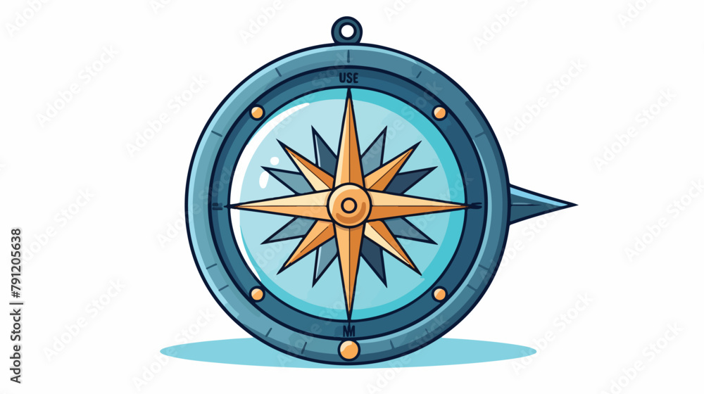 Compass isolated over white. Vector illustration of