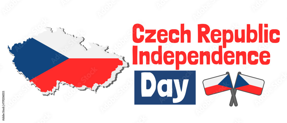 Fototapeta premium Czech republic independence day banner vector design