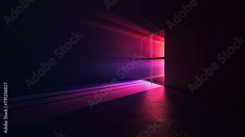 windows wallpaper, layered, black background, 4k wallpaper, hints of dark violet and light red, unreal engine 5, minimal, simple, geometric
