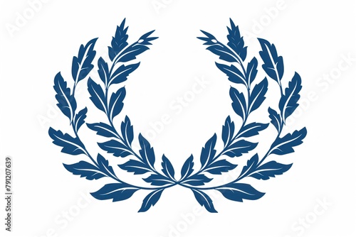 A simple outline of a laurel wreath symbolizing victory. photo