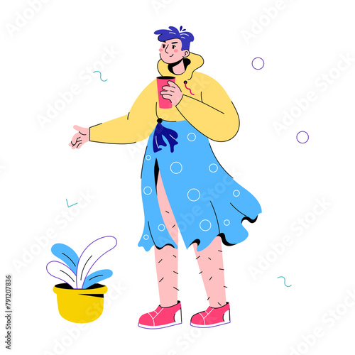 Get this doodle mini illustration of cross dressing 