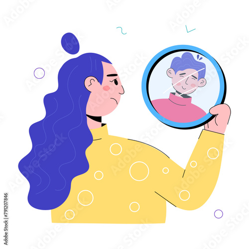 Download mini doodle illustration of identity crisis 