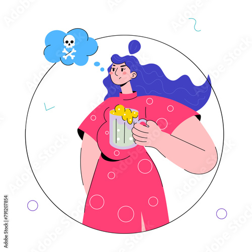 An editable doodle illustration of pregnancy danger 