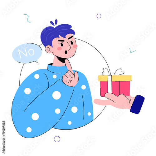 Grab this doodle mini illustration of refuse gift 