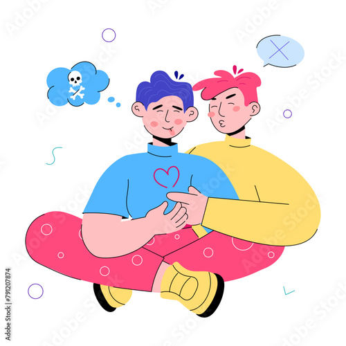 Homesexuality doodle mini illustration is ready for premium download  