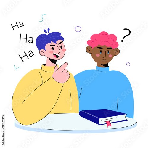 A doodle mini illustration of racist jokes 