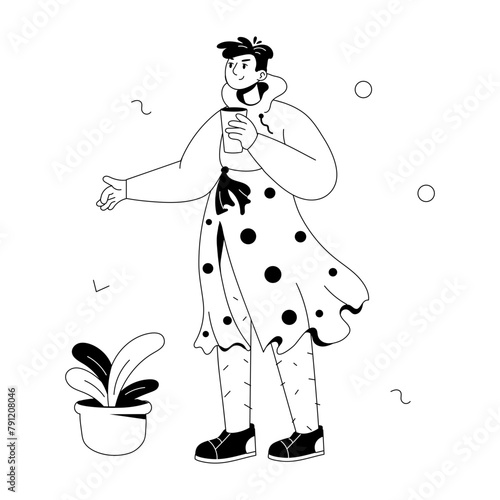 Get this doodle mini illustration of cross dressing 