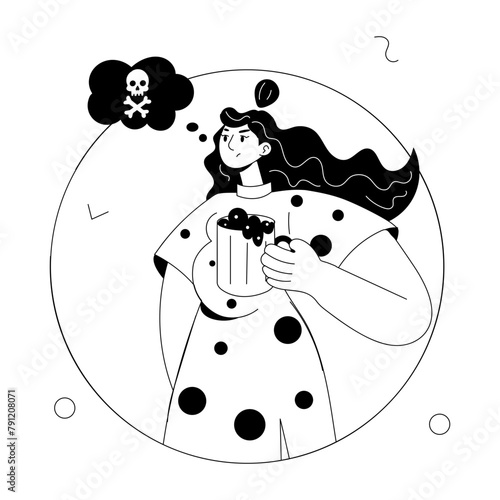 An editable doodle illustration of pregnancy danger 