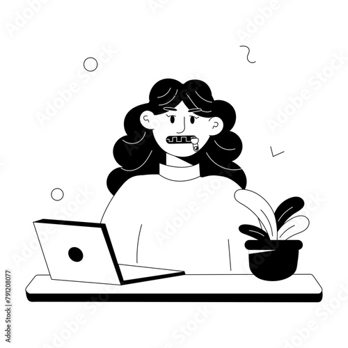 Ready to use doodle mini illustration of keep secrets