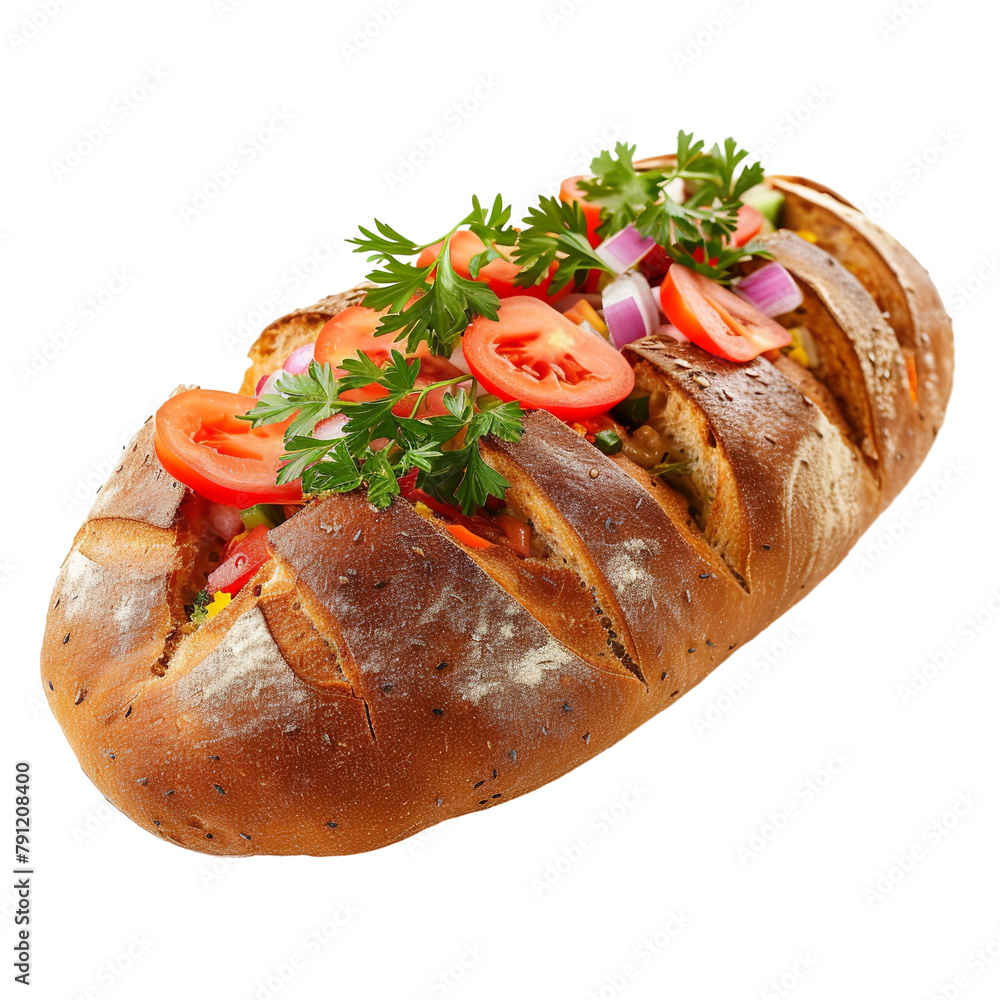 Delicious Kota Quarter Loaf Of Bread Isolated On White Background Delicious Kota Quarter Loaf Of Bread Isolated On White Background
