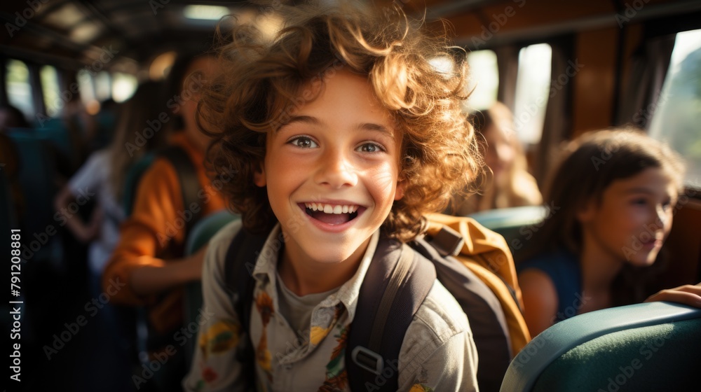Joyful ride: fun students on a school bus, sharing laughter and creating memories on their journey to school, embodying the spirit of friendship and adventure during their commute together Joyful ride: fun students on a school bus, sharing laughter and creating memories on their journey to school, embodying the spirit of friendship and adventure during their commute together