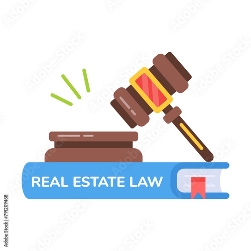 Modern flat style icon of estate law 