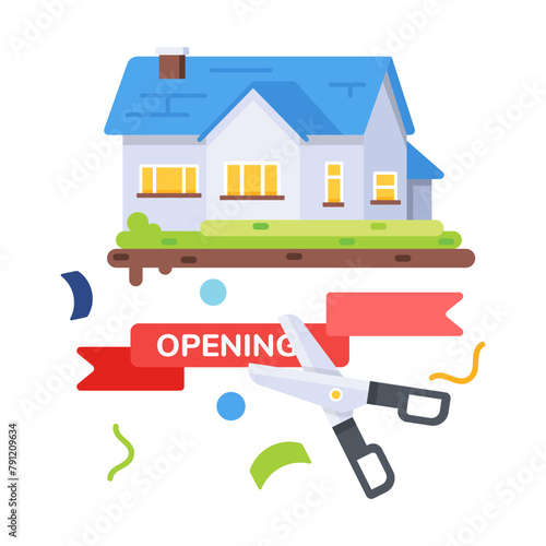 A well-designed flat icon of home inauguration 