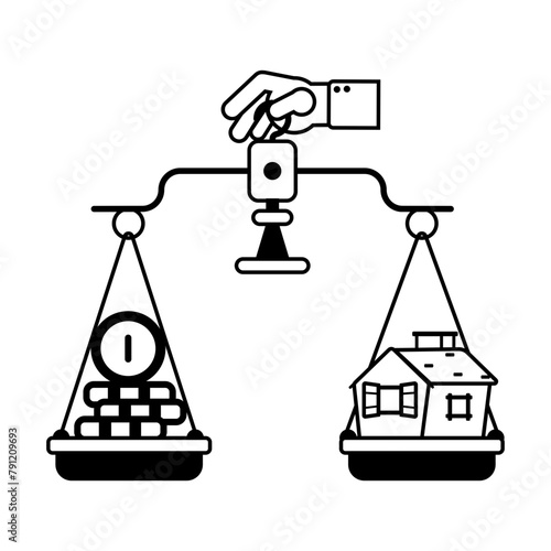 Premium glyph style icon of property law  
