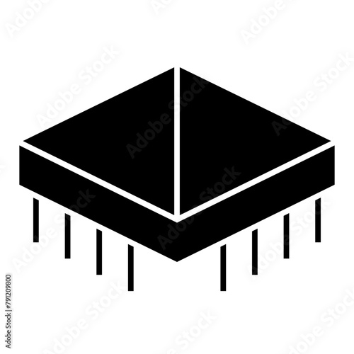 Computer chip circuit board glyph icon for apps and websites