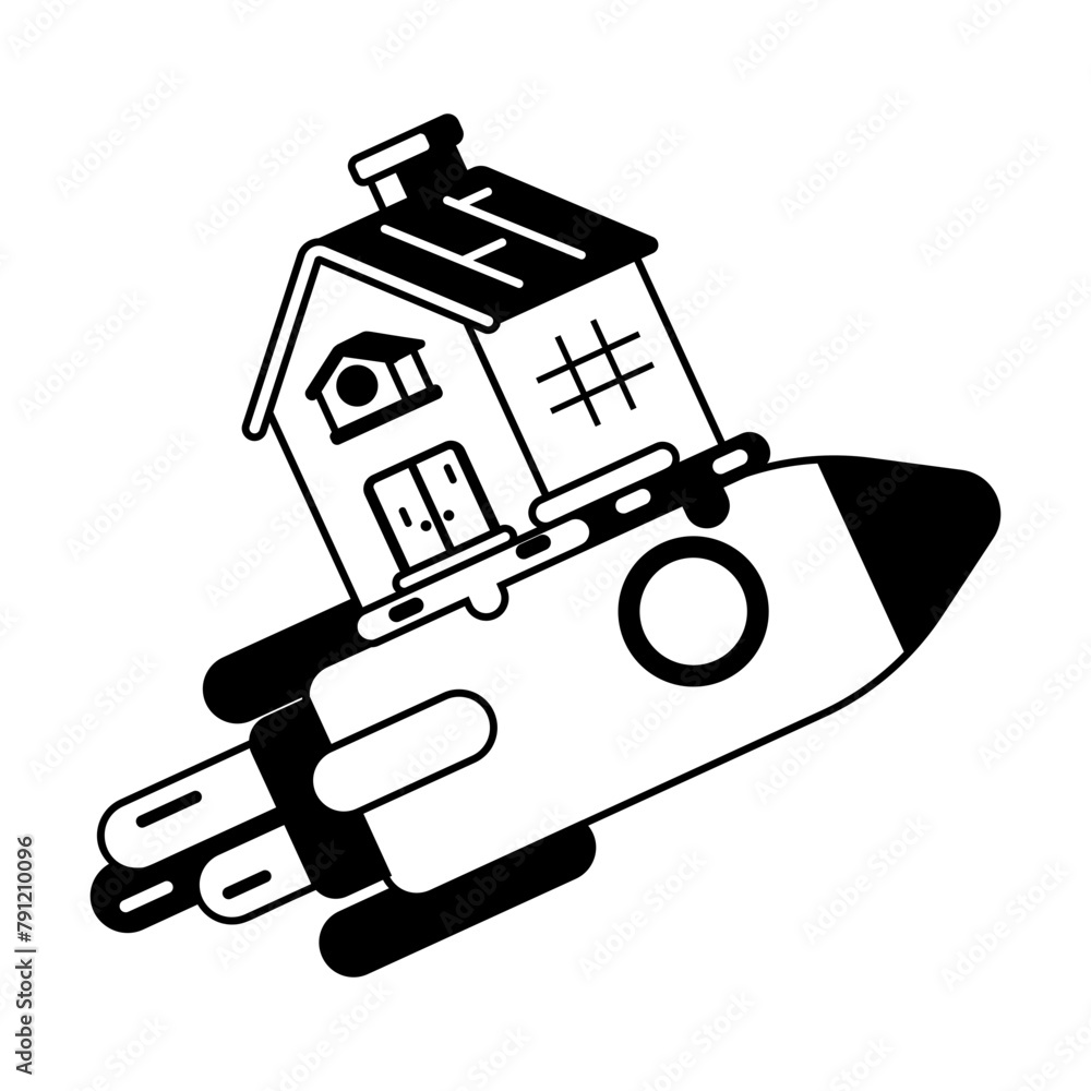 Trendy glyph icon depicting estate market boost Trendy glyph icon depicting estate market boost