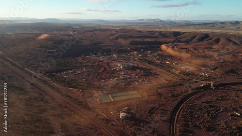 Aerial view of the iron mining industry in Western Australia. photo