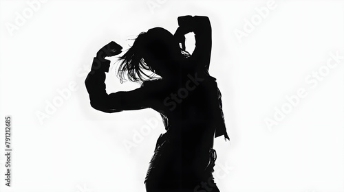 Silhouette of K pop girl group dancing