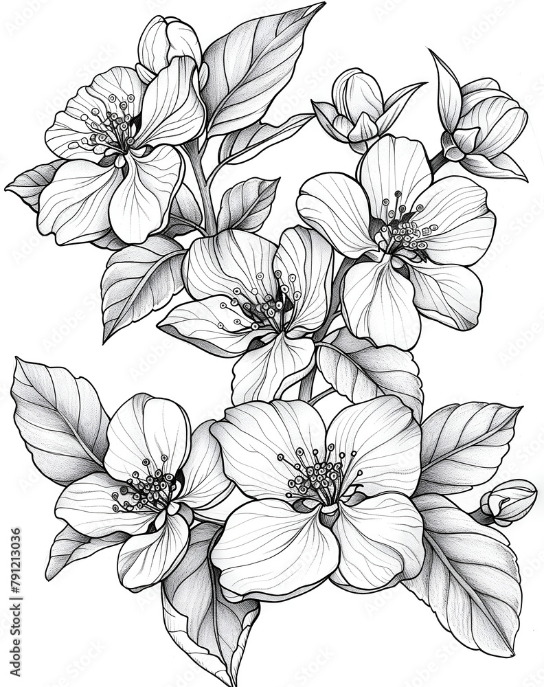 custom made wallpaper toronto digitalblack and white cherry flowers for coloring book