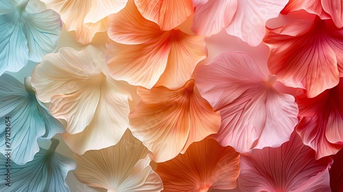 Wallpaper Mural A vibrant abstract display of overlapping flower petals in pastel hues. Torontodigital.ca