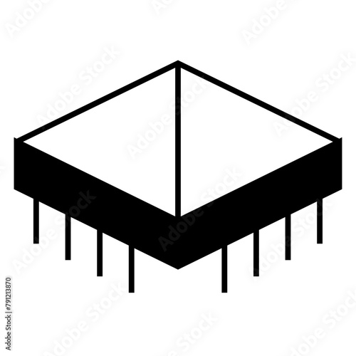 Computer chip circuit board flat icon for apps and websites