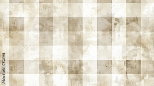 A seamless mosaic pattern with watercolor textures in soft hues.