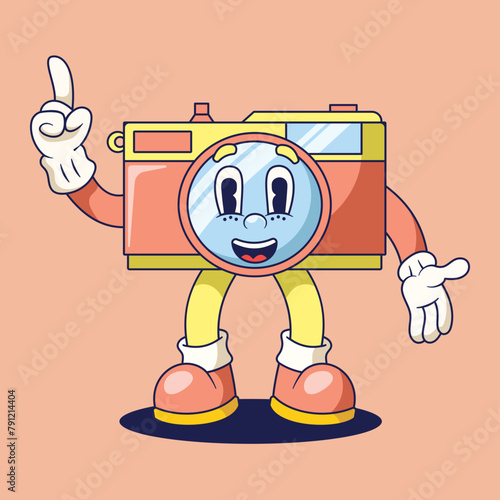 Analog Camera  Mascot Illustration
