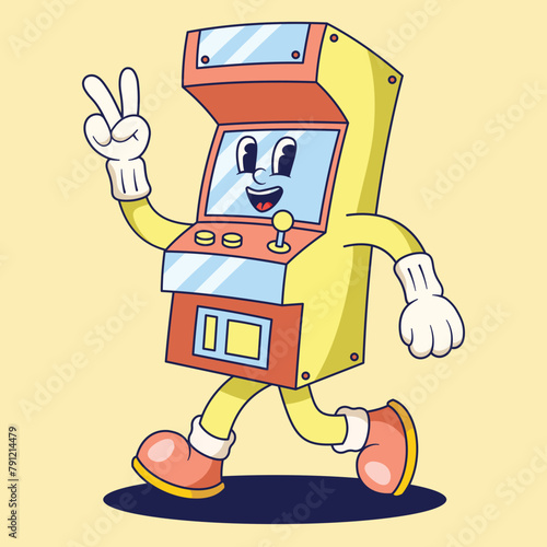 Pong Video Game Mascot Illustration