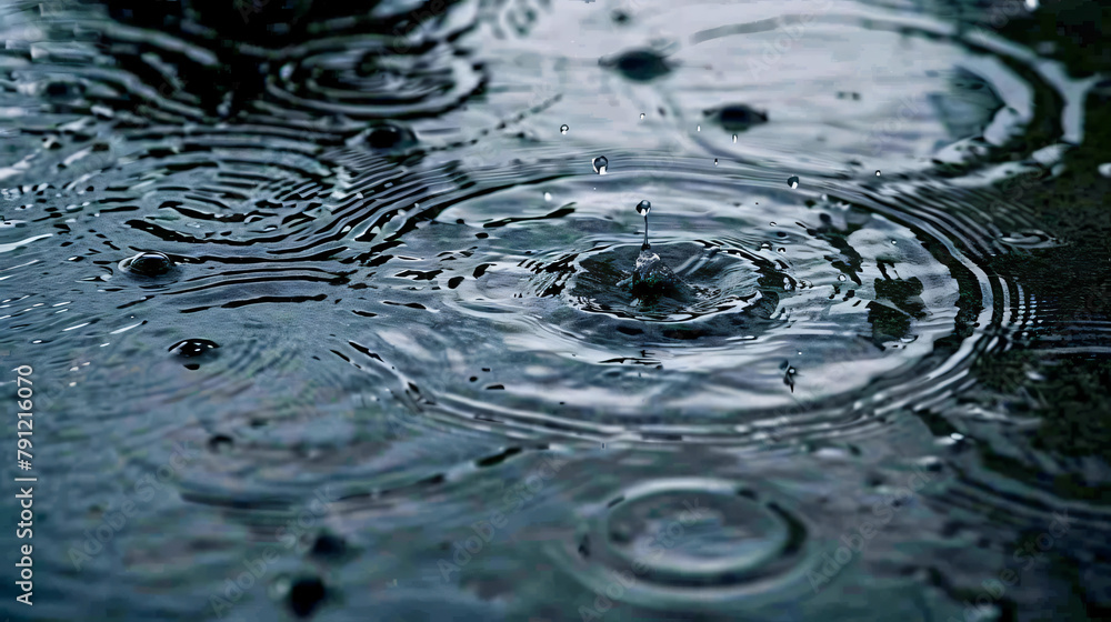 Raindrop Splash: Creating Ripples in Puddle Raindrop Splash: Creating Ripples in Puddle
